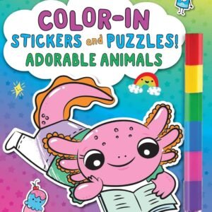 Color-In Stickers and Puzzles! Adorable Animals: Over 140 Kids Sticker Paperback