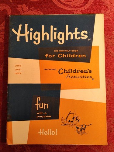 HIGHLIGHTS FOR CHILDREN Magazine June-July 1967 Activities Stories Puzzles!