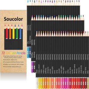 72-Color Colored Pencils for Adult Coloring Books, Back to School Supplies, Soft