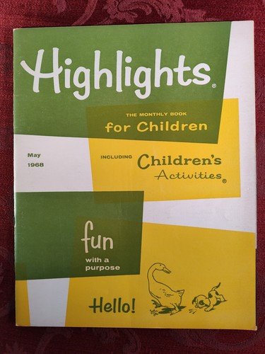 HIGHLIGHTS FOR CHILDREN Magazine May 1968 Activities Stories Puzzles!