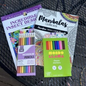 Adult coloring book (2) W/ markers & Pencils