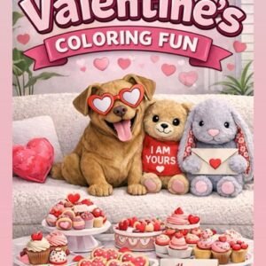 Valentines Coloring Fun for Kids: A Modern Valentine's Day Coloring Book with Cu