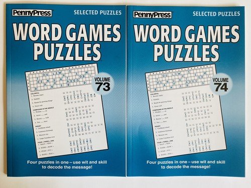 Lot of 2 Word Games Puzzles Penny Press Selected Variety DELL quotetations 73 74