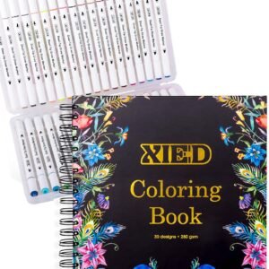 36 Colors Alcohol Markers & Coloring Book for Adults to Relax and Relieve Anx...