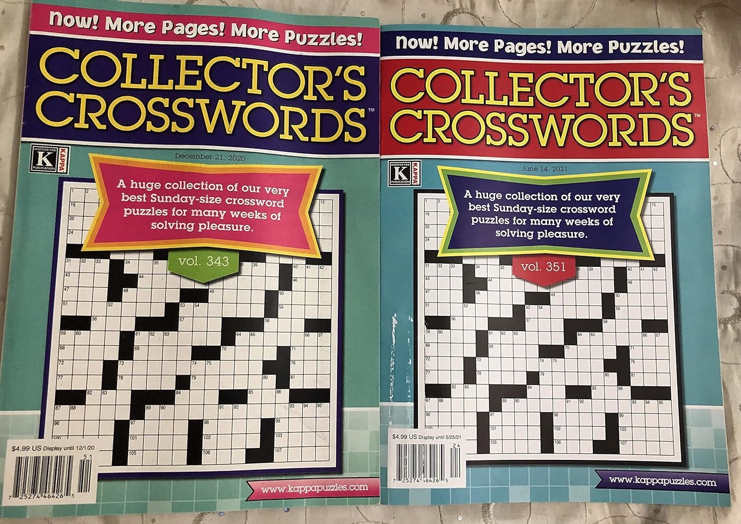 Lot of 2 Kappa Collector’S Crosswords Puzzles Books 2020 2021