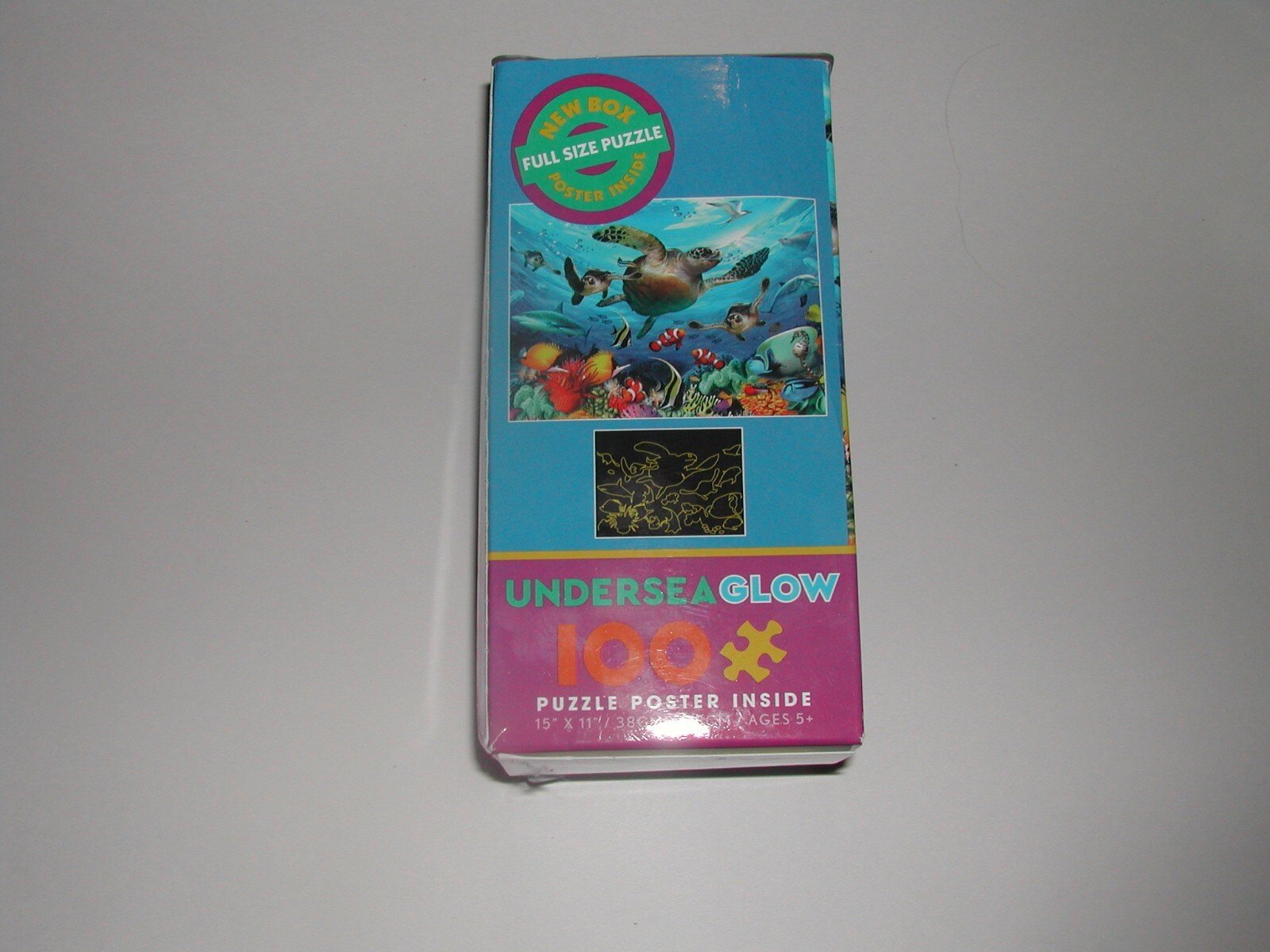 Ceaco New Under Sea Glow 100 piece Puzzle And Poster Inside 15″x11″