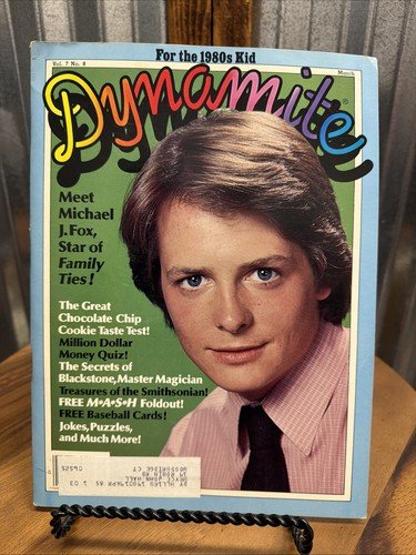 Dynamite Magazine Michael J Fox Topps Baseball Card Sheet No Foldout Family Ties