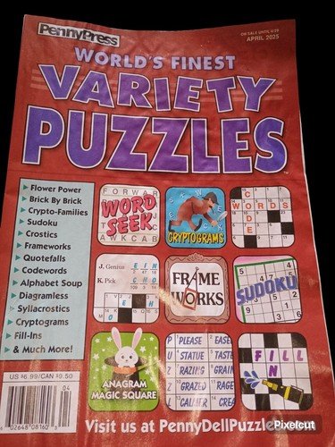 Penny Press World ‘s Finest  Variety Puzzles Magazine April 2025