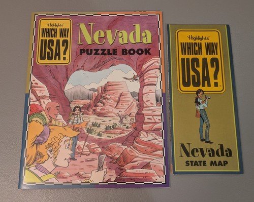 NEVADA Highlights Which Way USA? Puzzle Book & State Map – Homeschool Y2K