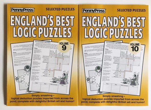 Lot of 2 ENGLAND’S BEST LOGIC PROBLEMS Dell Penny Press British Vol 9 10 Puzzles