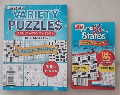 VARIETY PUZZLES Book Lot Of 2 Books – Take A Break Adult Activity Books