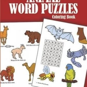 ANIMAL WORD PUZZLES COLORING BOOK (DOVER COLORING BOOKS) By Nina Barbaresi Mint