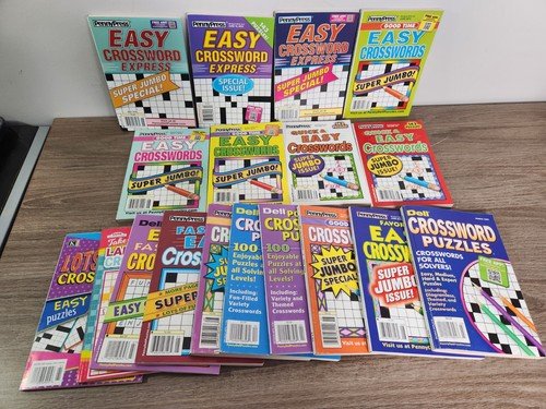 Lot of 18 Dell Penny Press ALL EASY Crossword Puzzle Books Assorted 2019