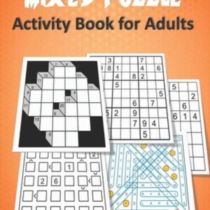 Mixed Puzzle Activity Book for Adults: Puzzle book for adults featuring large pr