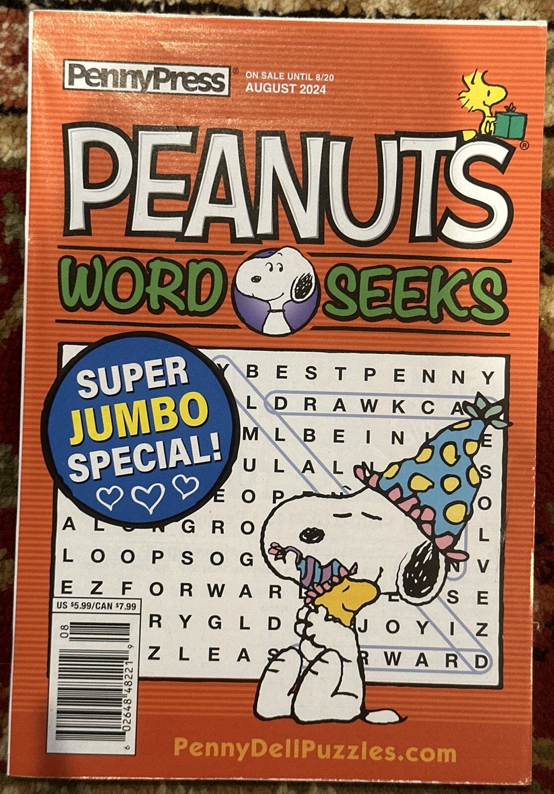 Peanuts Snoopy Word Seeks Puzzles Book by Penny Press August 2024