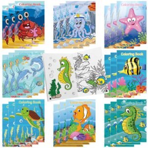 24 Pcs Sea Ocean Animals Coloring Books Bulk For Kids Adults Relaxation Gifts Di