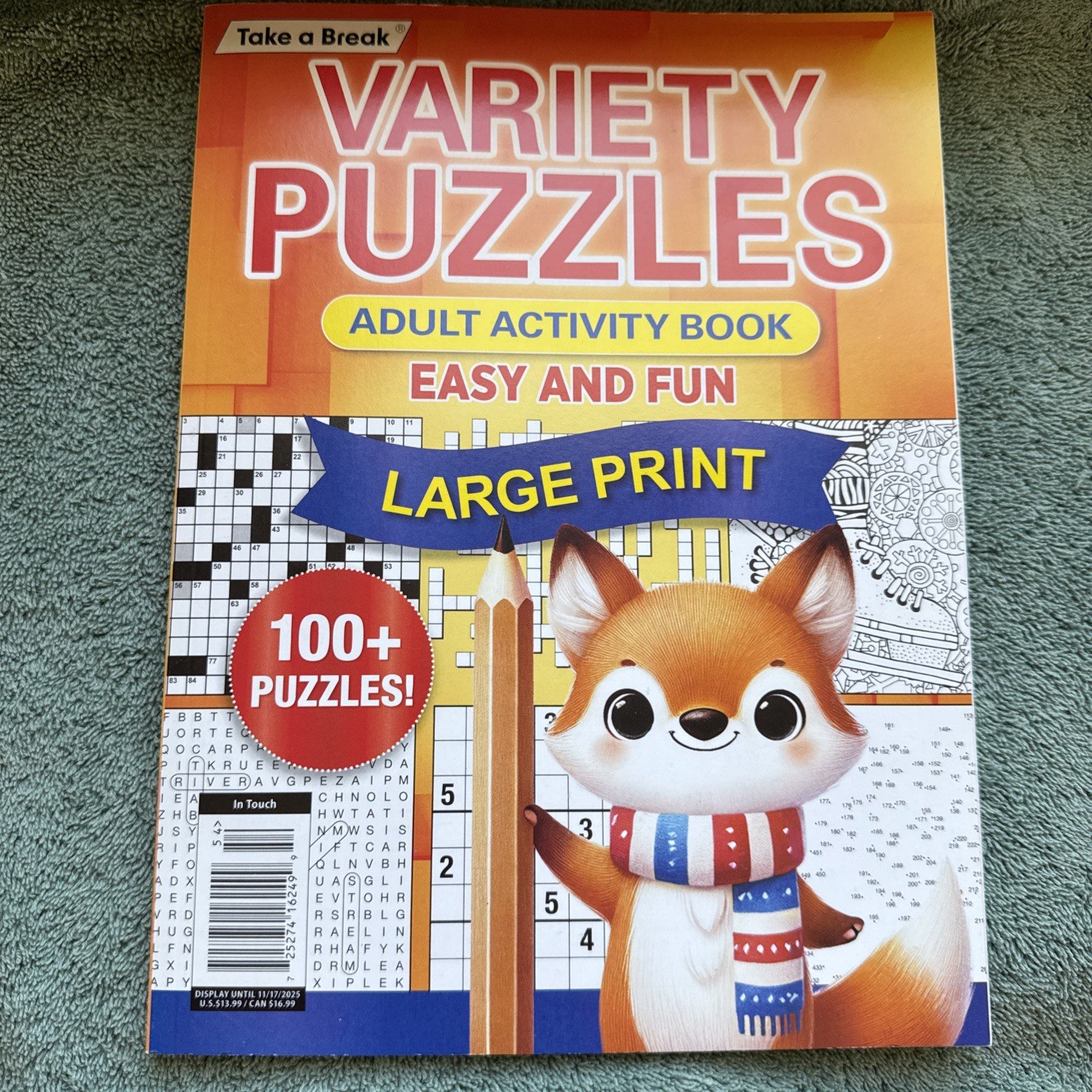 VARIETY PUZZLES Take A Break Adult Activity Book Fun 100+ Puzzles Large Print