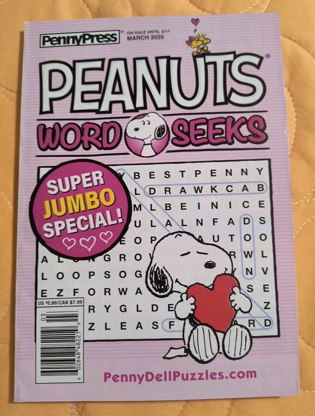 Peanuts Snoopy Word Seeks Puzzles Book by Penny Press March 2025 Edition🆕🆓Ship