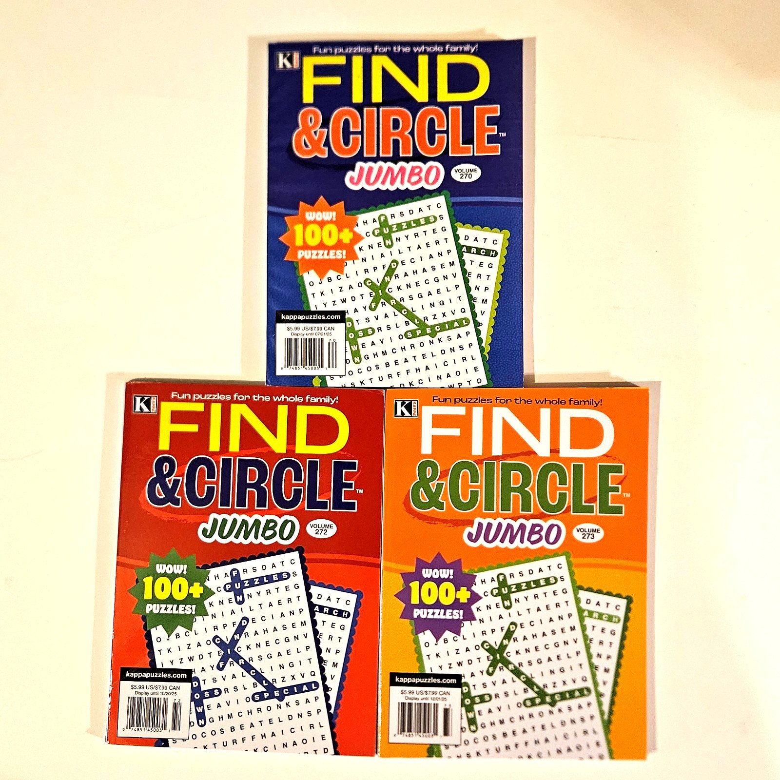KAPPA Find & Circle Jumbo Puzzles Lot of 3 Puzzle Books Magazines 2025