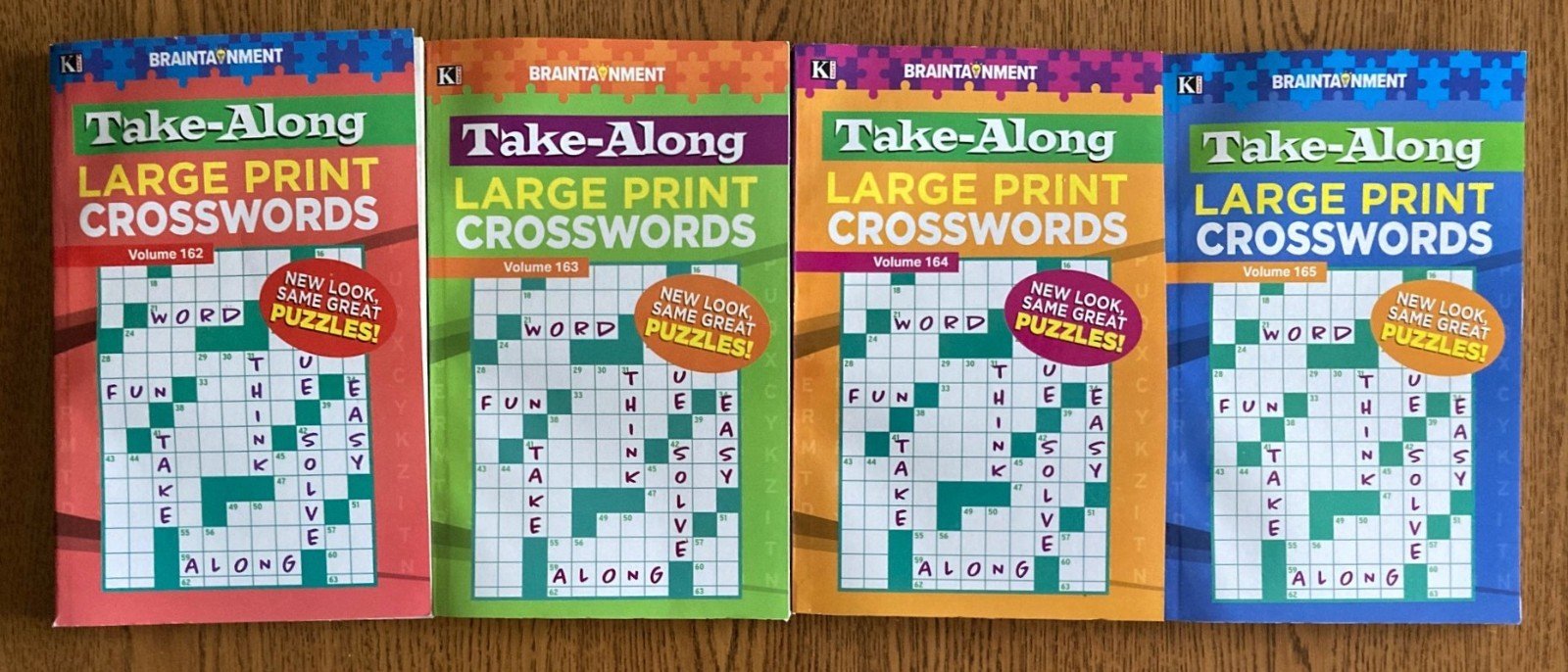 Lot of 4 KAPPA CROSSWORD PUZZLE BOOKS – LARGE PRINT – BRAND NEW – TAKE-ALONG