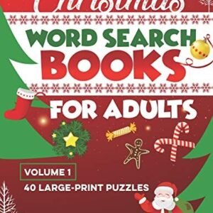 CHRISTMAS WORD SEARCH BOOKS FOR ADULTS: 40 LARGE-PRINT By J H Fun Publishing NEW
