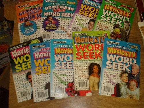 Lot of 9 unused Spotlight Movie & TV Word Seek puzzle books Star covers