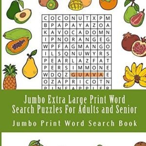 JUMBO EXTRA LARGE PRINT WORD SEARCH PUZZLES FOR ADULTS AND **BRAND NEW**
