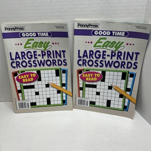Good Time Easy Large Print Crosswords (Penny Press Spring 2025) Lot Of 2