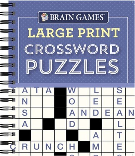 Brain Games Large Print Crossword Puzzles (Spiral Bound, Comb or Coil)
