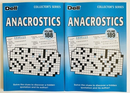 Lot of 2 ANACROSTICS Penny Press DELL Selected Puzzle Variety quotation letter