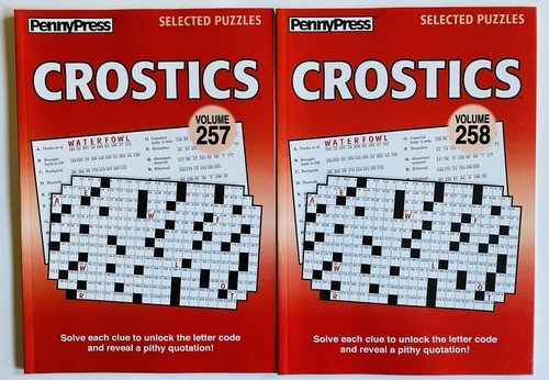 Lot of 2 CROSTICS Penny Press DELL Selected Puzzle Variety quotation letter code