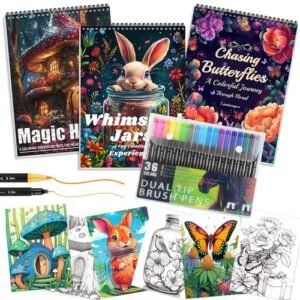 3Pcs Adult Coloring Book for Women Relaxation, Spiral Bound Adult Coloring Bo...