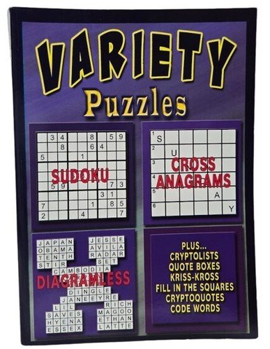 Variety Puzzles Activity Book Sudoku Diagramless Kriss Kross Vision Street New