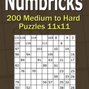 Numbricks puzzle book for adults: 200 Medium to Hard Puzzles 11x11 by Alena Guri