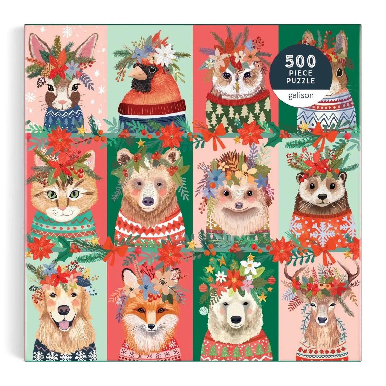 Furry and Bright 500pc Christmas Jigsaw Puzzle 20×20″