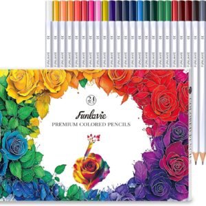 24 Colored Pencils for Adult Coloring Books Drawing Pencils for sketching
