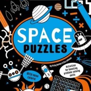 Brain Boosters Space Puzzles (with Neon Colors) Learning Activity Book for Kids: