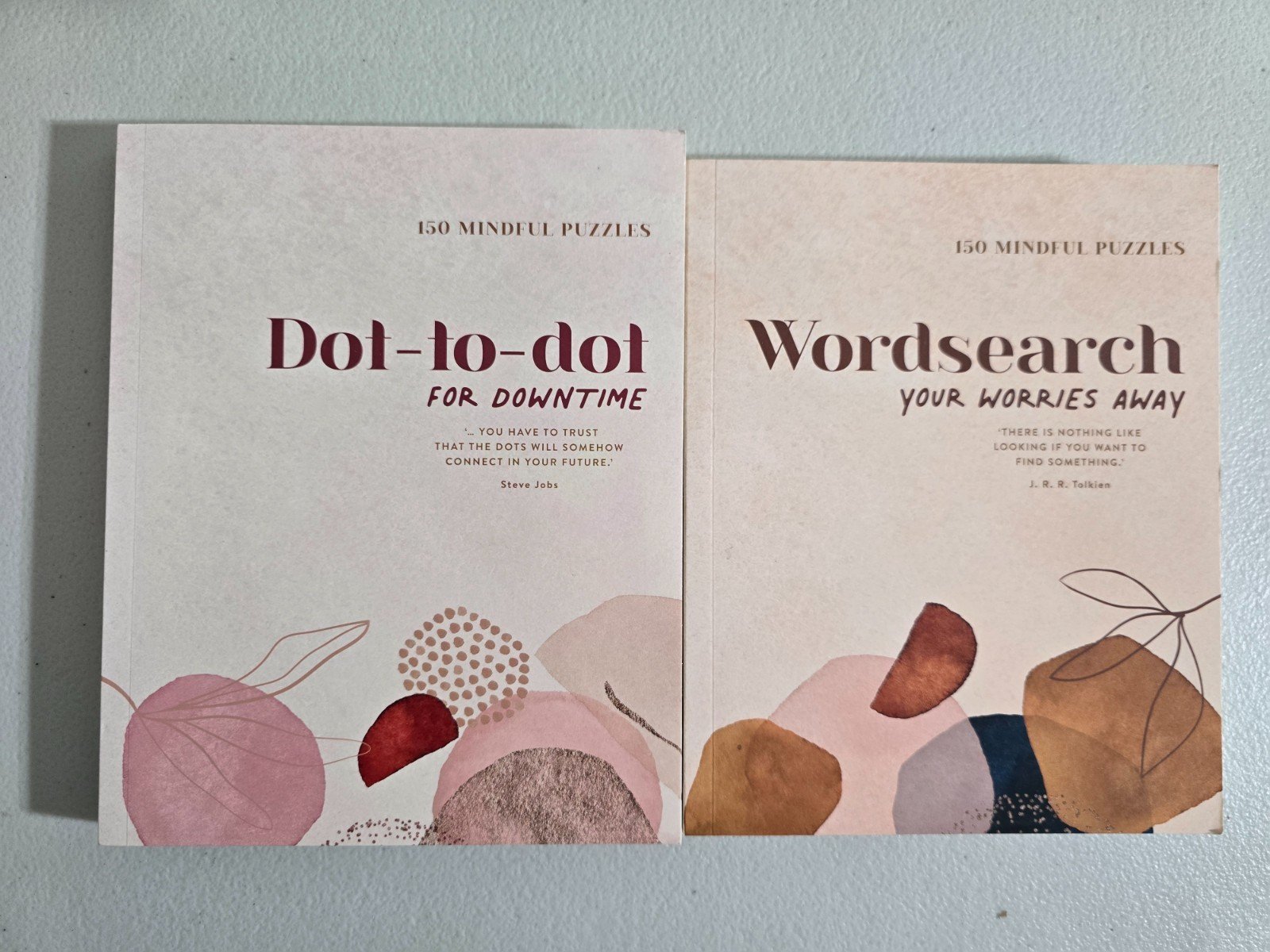 150 Mindful Puzzles – 2x Books Dot To Dot & Wordsearch – Paperback Bundle
