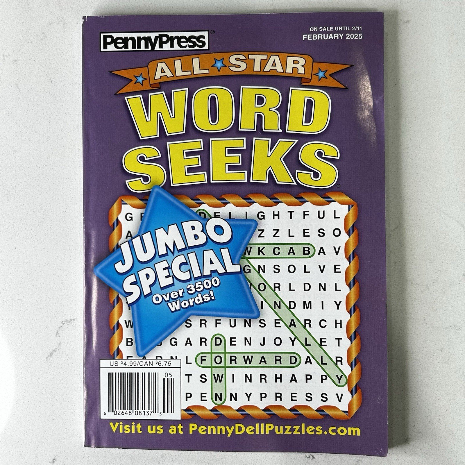 Penny Press All-Star Word Seeks February 2025 Jumbo Special Over 3500 Words