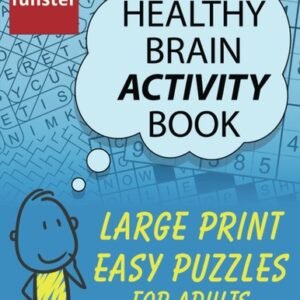 Funster Healthy Brain Activity Book - Large Print Easy Puzzles for Adults: 100+,