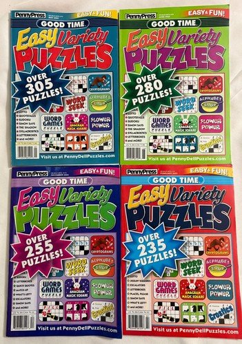 Lot(4) Good Time Easy Variety Puzzles Books 2024/25 May, June, December,February