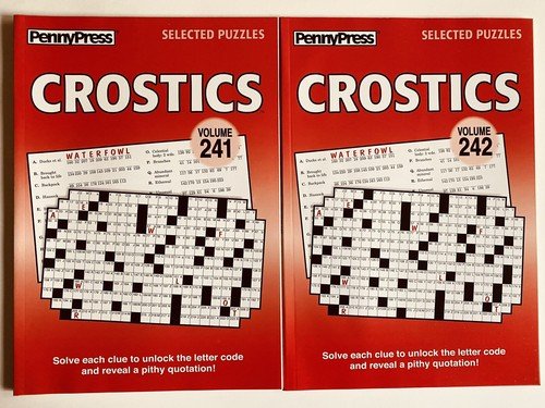 Lot of 2 CROSTICS Penny Press DELL Selected Puzzle Variety quotation letter code