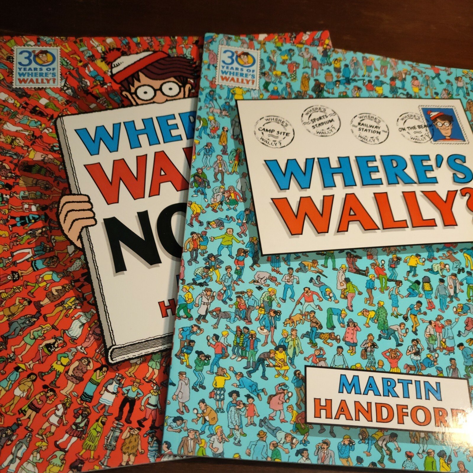 2 X puzzle books Where’s Wally? and Where’s Wally Now? by Martin Handford