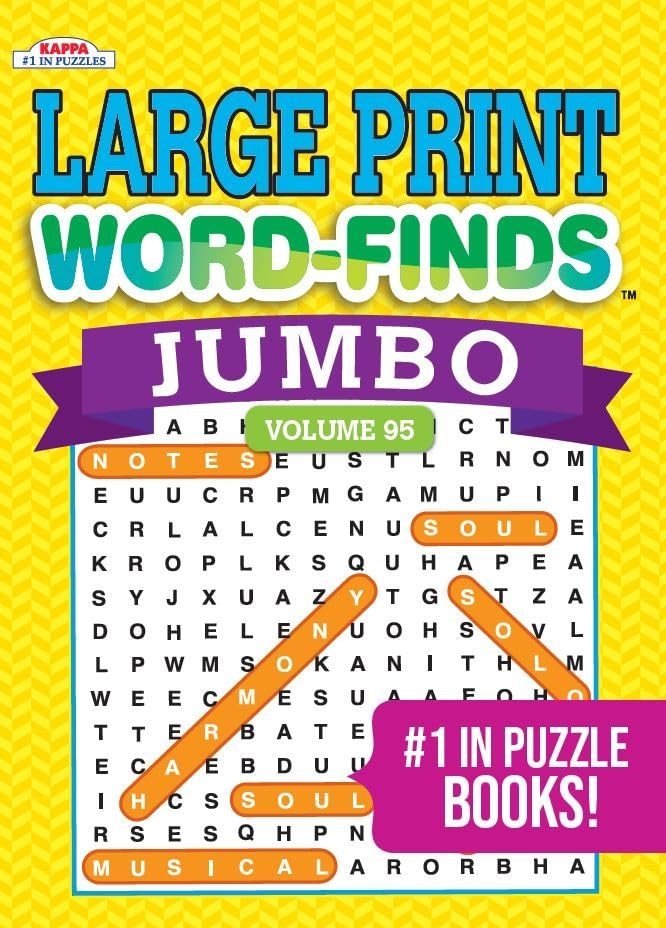 Jumbo Large Print Word-Finds Word Search Puzzle Book – paperback Kappa Books…