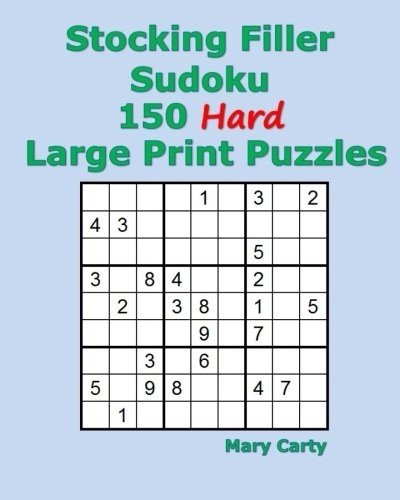 STOCKING FILLER SUDOKU 150 HARD LARGE PRINT PUZZLES By Mary Carty **BRAND NEW**