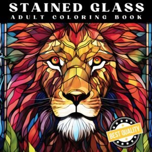 50 Animals Stained Glass Adult Coloring Book: Beautiful and Intricate Animal Des