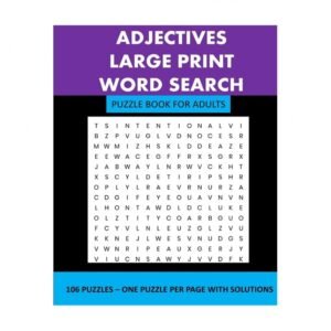 Adjectives: Large Print Word Search Puzzle Book For Adults