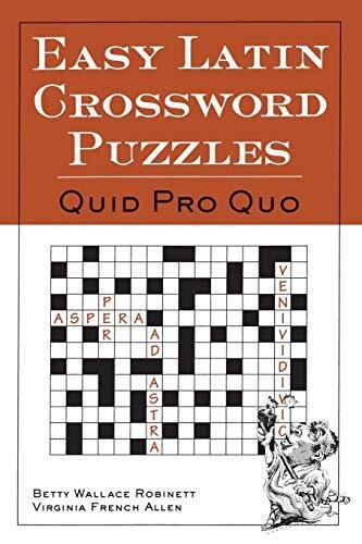 Easy Latin Crossword Puzzles By Betty Wallace Robinett