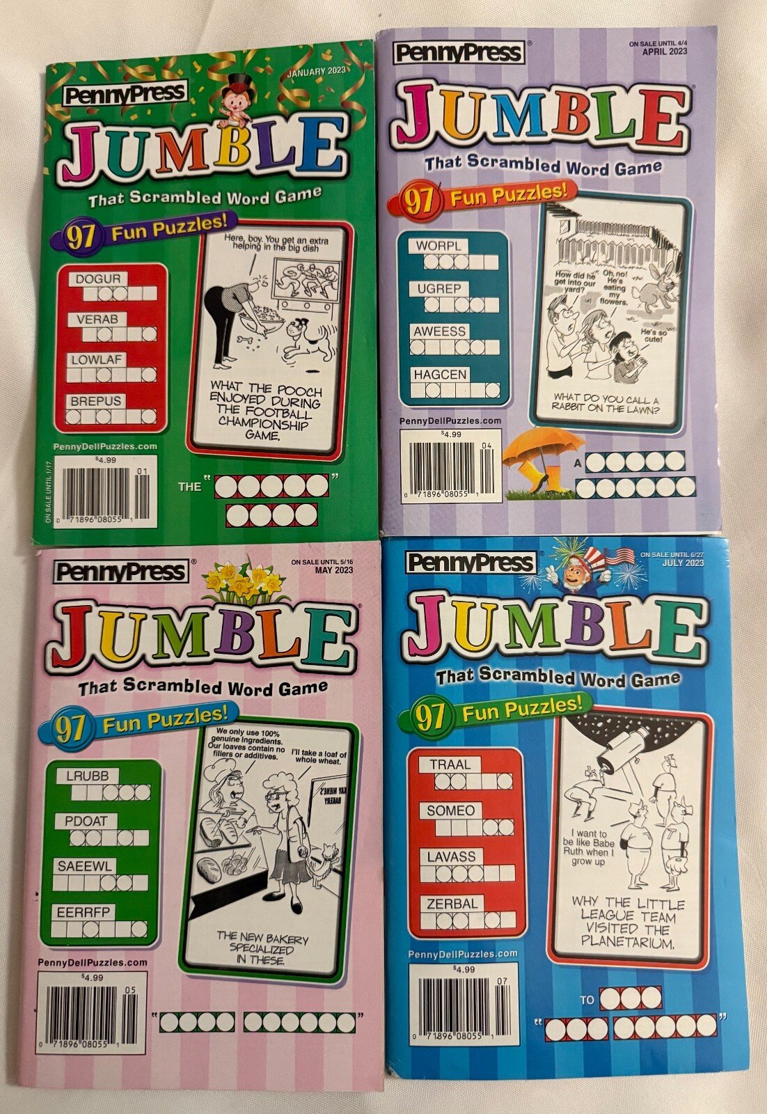 Lot of (4) Penny Press Jumble That Scrambled Word Game Puzzle Books 2023 #3
