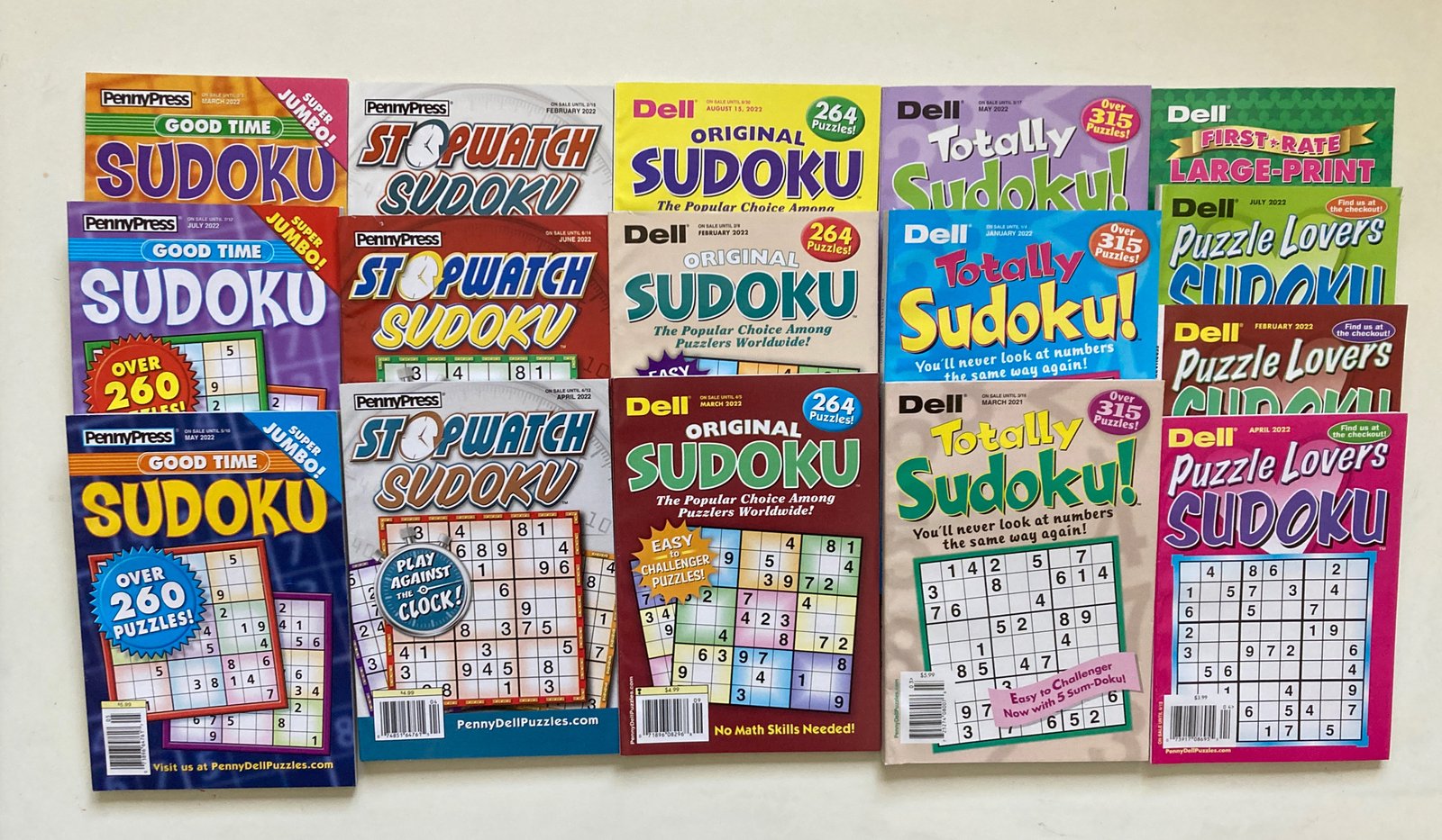 Lot of 6 Dell Penny Press Sudoku Puzzle Books Unsorted Mixed BRAND NEW FREE SHIP